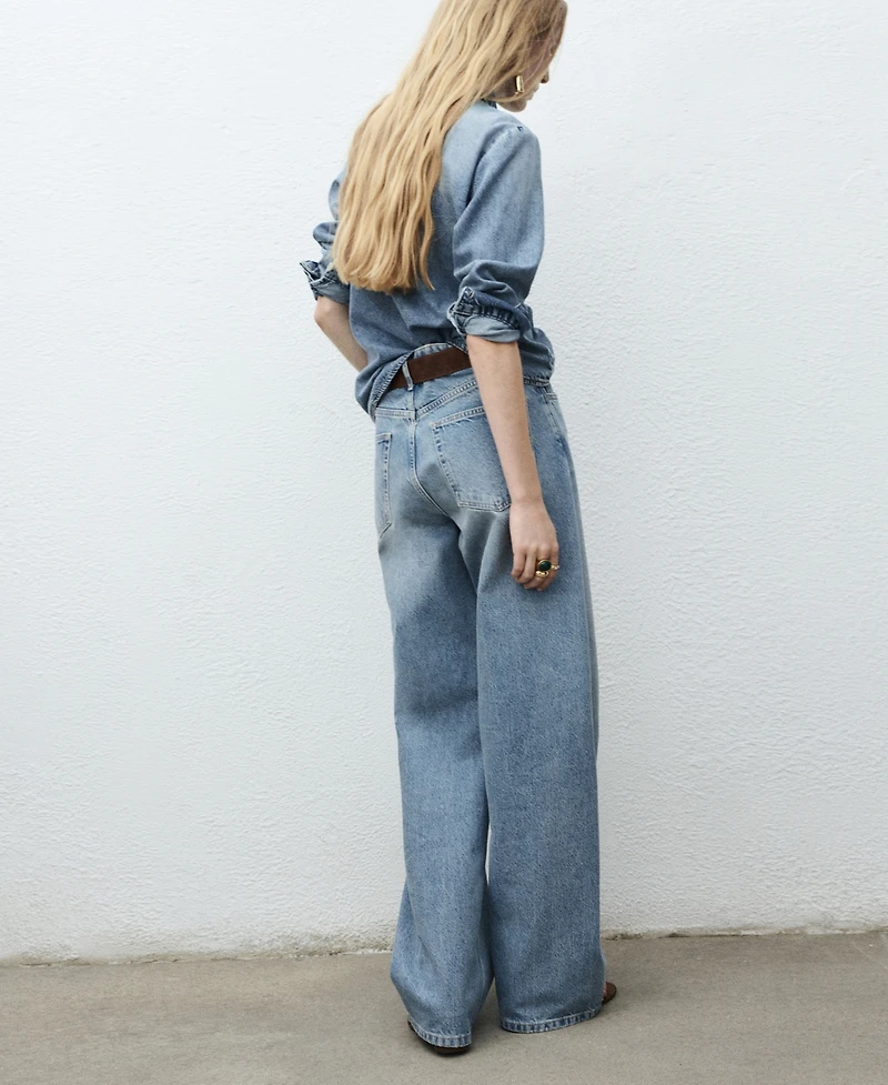 Mango Women's Bow Detail Denim Shirt