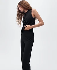 Mango Women's Elastic Waistband Knitted Pants