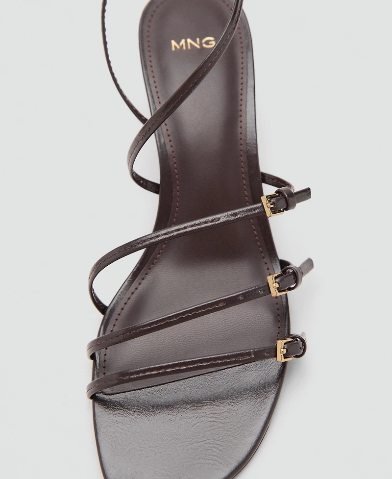 Mango Women's Buckle Kitten-Heel Sandals