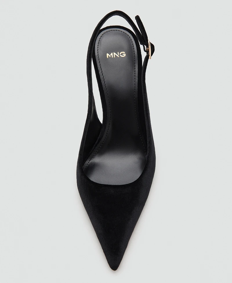 Mango Women's Velvet Heeled Shoes
