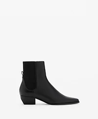 Mango Women's Leather Heeled Boots