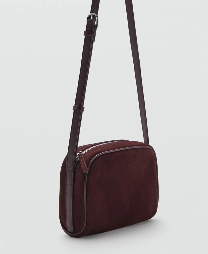 Mango Women's Suede Leather Shoulder Bag