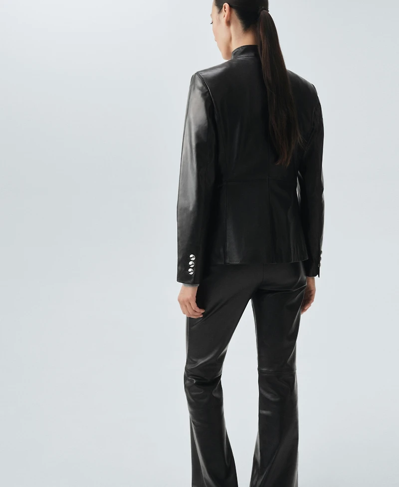 Mango Women's Leather Buttons Jacket