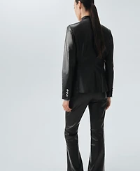 Mango Women's Leather Buttons Jacket