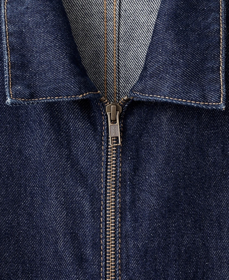 Mango Women's Belt Denim Jumpsuit