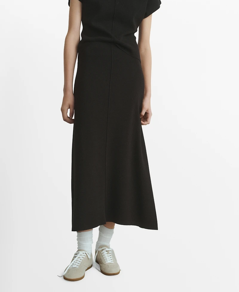 Mango Women's Flared Knitted Skirt