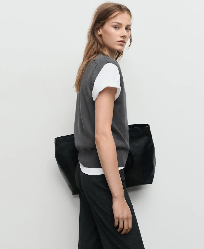 Mango Women's Seam Detail Knitted Sweater Vest