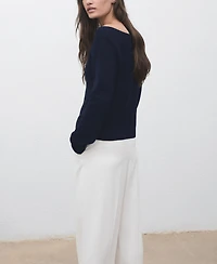 Mango Women's Fine-Knit Boat-Neck Sweater