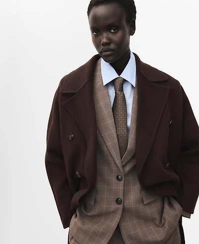 Mango Women's Handmade Oversized Wool Coat