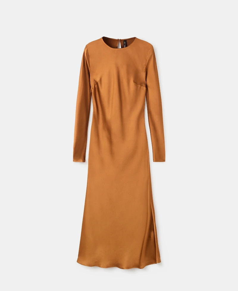 Mango Women's Long Satin Dress