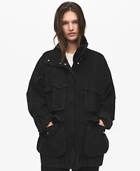 Mango Women's Pockets Oversized Denim Parka