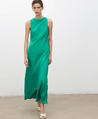 Mango Women's Long Satin Dress