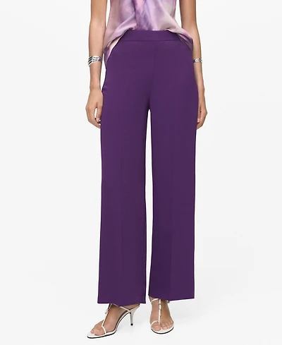 Mango Women's Satin Straight-Fit Pants