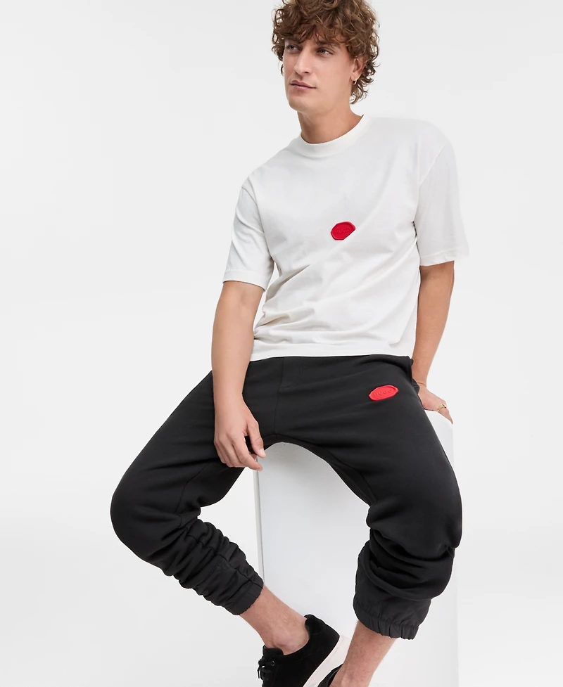 Hugo Boss Men's Divis Relaxed Fit Piece-Dyed Stamp Logo T-Shirt