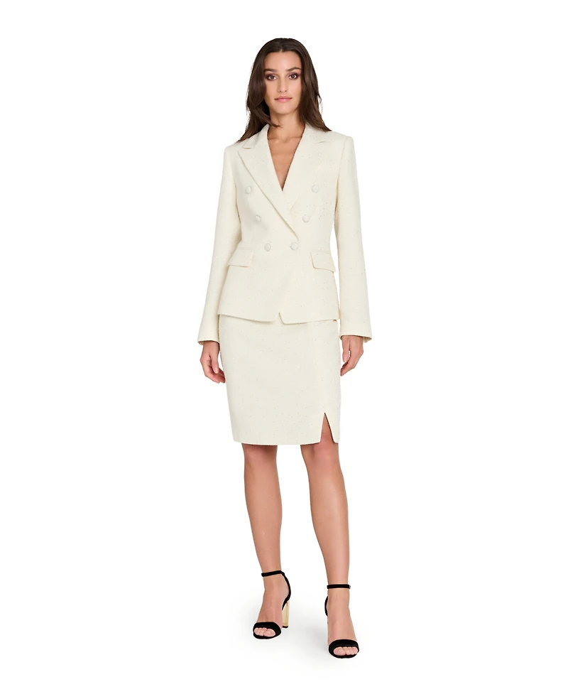 Tahari Asl Women's Peak Lapel Boucle Blazer