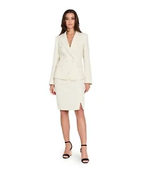 Tahari Asl Womens Peak Lapel Boucle Shimmer Blazer Boucle Pencil Skirt