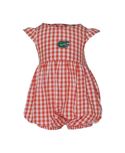 Garb Baby Boys and Girls Orange Florida Gators Cara Gingham Ruffled Bodysuit