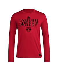 Adidas Men's Red New York Red Bulls 2024 Jersey Hook Aeroready Long Sleeve T-Shirt