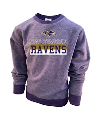 Wes & Willy Big Boys and Girls Purple Baltimore Ravens Reversible Fleece Pullover Sweatshirt