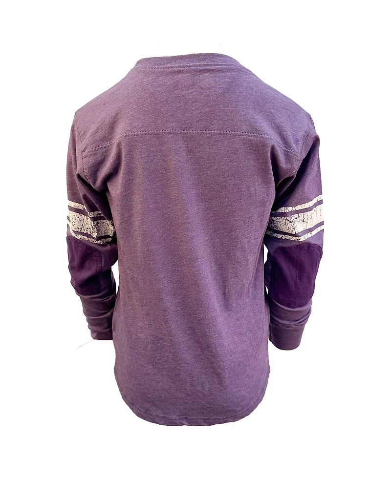 Wes & Willy Big Boys and Girls Heather Purple Minnesota Vikings Football Long Sleeve T-Shirt