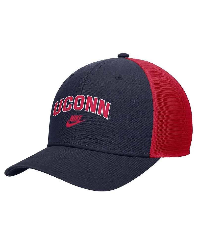 Nike Men's Navy UConn Huskies Vintage Arch Rise Performance Trucker Adjustable Hat