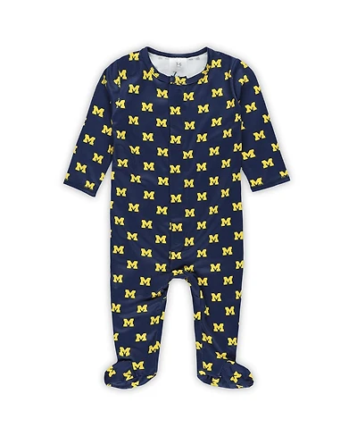 ZooZatz Baby Boys and Girls Navy Michigan Wolverines Magnetic Closure Sleeper