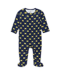 ZooZatz Baby Boys and Girls Navy Michigan Wolverines Magnetic Closure Sleeper