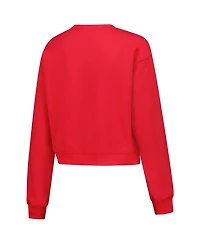 ZooZatz Women's Scarlet Ohio State Buckeyes Chenille Cropped Sweatshirt