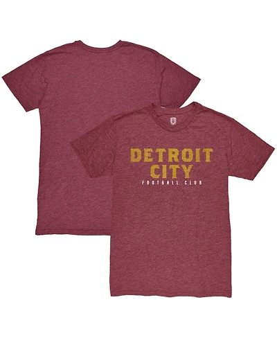 1863FC Men's Maroon Detroit City Fc Wordmark Twisted Tri-Blend Slub T-Shirt