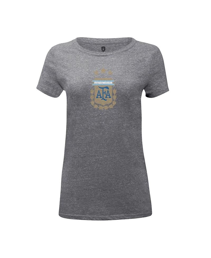 1863FC Women's Heather Gray Argentina National Team Color Badge Tri-Blend T-Shirt