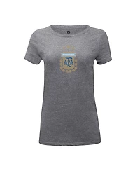1863FC Women's Heather Gray Argentina National Team Color Badge Tri-Blend T-Shirt