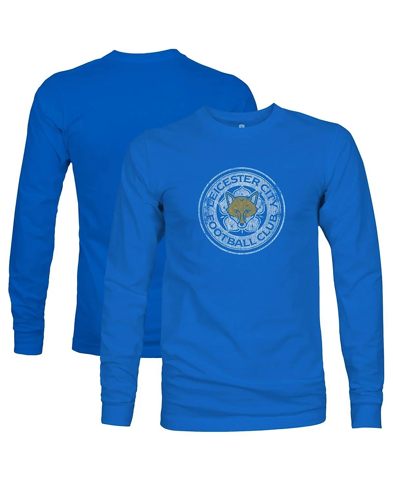1863FC Men's Blue Leicester City Color Badge Long Sleeve T-Shirt