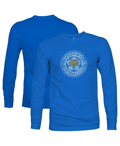 1863FC Men's Blue Leicester City Color Badge Long Sleeve T-Shirt