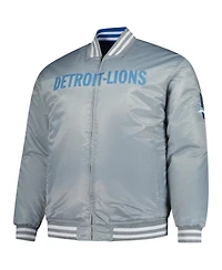 Mitchell & Ness Men's Blue/Silver Detroit Lions Big Tall Throwback Reversible Full-Zip Jacket