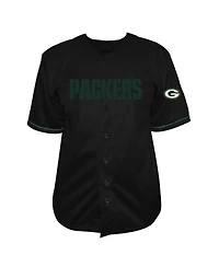 Fanatics Men's Jordan Love Black Green Bay Packers Big Tall Baseball Button-Up Shirt