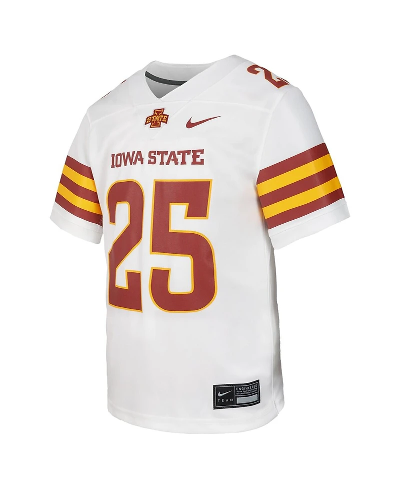 Nike Big Boys and Girls 25 White Iowa State Cyclones Untouchable Replica Game Jersey