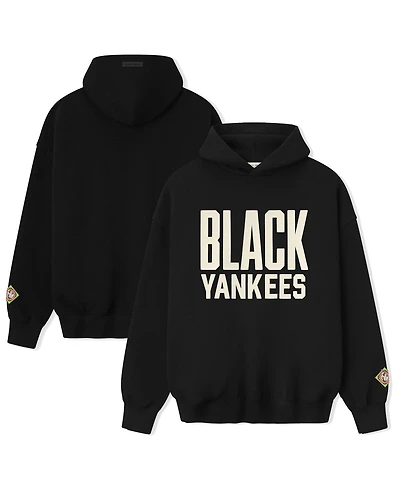 Fear of God Men's Black Yankees Negro Leagues Baseball Museum Fleece Pullover Hoodie