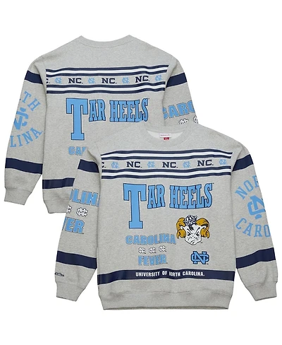 Mitchell & Ness Men's Gray North Carolina Tar Heels All Over Print Sweatshirt