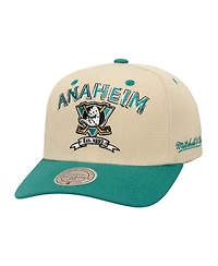 Mitchell & Ness Men's Cream Anaheim Ducks Soul Legacy Defined Two-Tone Pro Crown Adjustable Hat