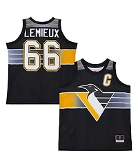 Mitchell & Ness Men's and Women's Mario Lemieux Black Pittsburgh Penguins Maxed Out Fashion Basketball Jersey
