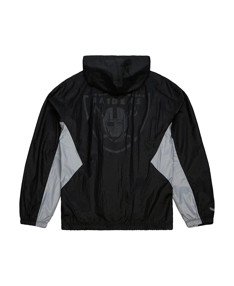 Mitchell & Ness Men's Black Las Vegas Raiders Playmaker Full-Zip Windbreaker Jacket