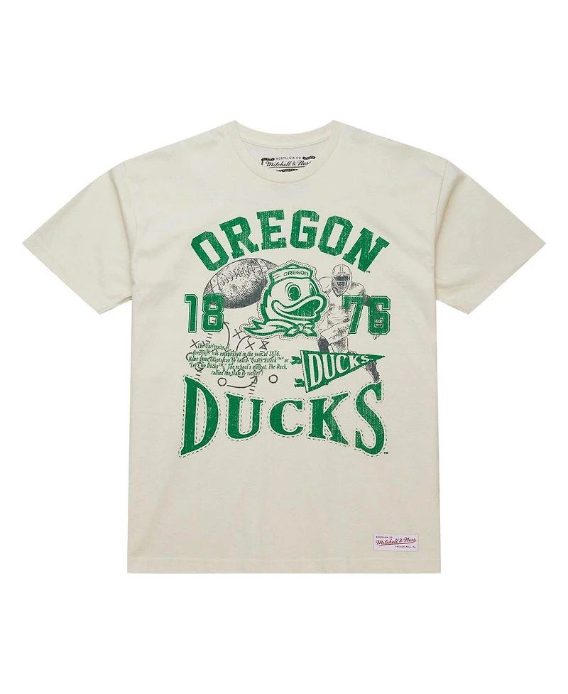 Mitchell & Ness Men's Cream Oregon Ducks Heritage Scholar T-Shirt