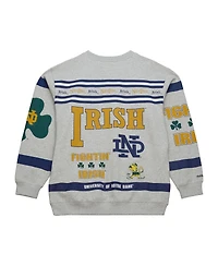 Mitchell & Ness Men's Gray Notre Dame Fighting Irish All Over Print Sweatshirt