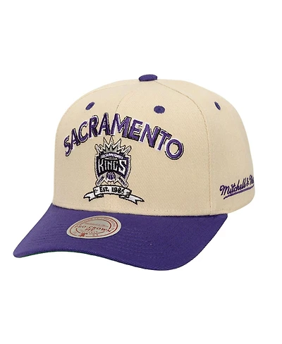Mitchell & Ness Men's Cream/Purple Sacramento Kings Nba Champions Soul Legacy Defined Pro Crown Snapback Hat