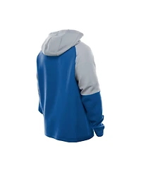 New Era Men's Blue Detroit Lions Combine Authentic Color Block Raglan Pullover Hoodie