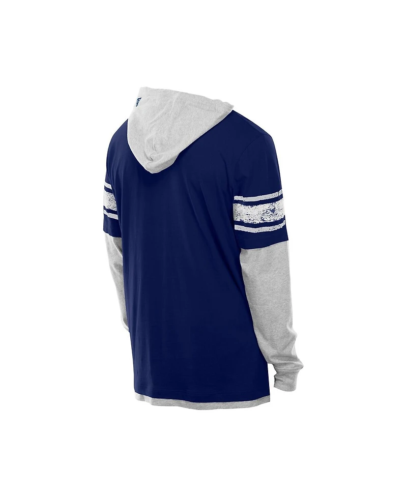 New Era Men's Royal Indianapolis Colts Twofer Layered Long Sleeve Hoodie T-Shirt