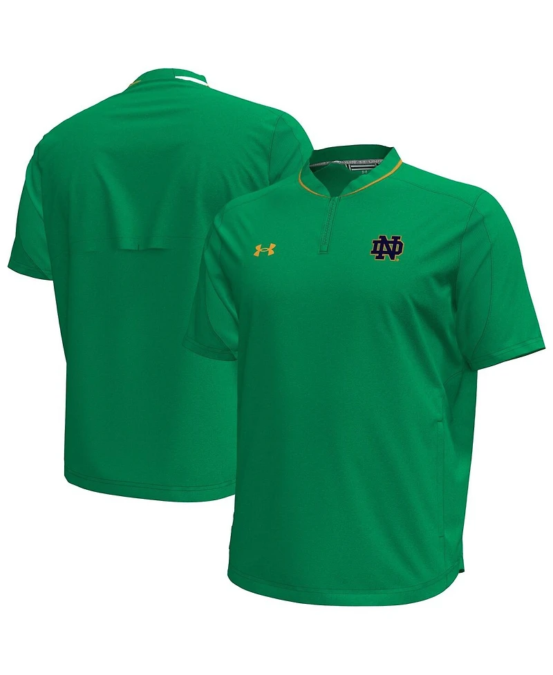 Under Armour Men's Green Notre Dame Fighting Irish Motivate Quarter-Zip Performance Sweatshirt