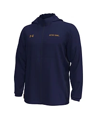 Under Armour Men's Navy Notre Dame Fighting Irish Rival Stretch Woven Full-Zip Hoodie Jacket