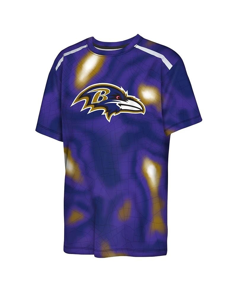 Outerstuff Big Boys and Girls Purple Baltimore Ravens End Zone Dri-Tek T-Shirt