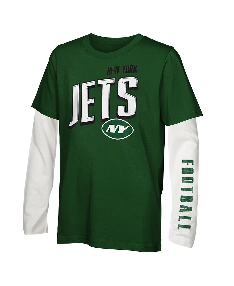 Outerstuff Big Boys and Girls New York Jets The Mix Combo T-Shirt Set